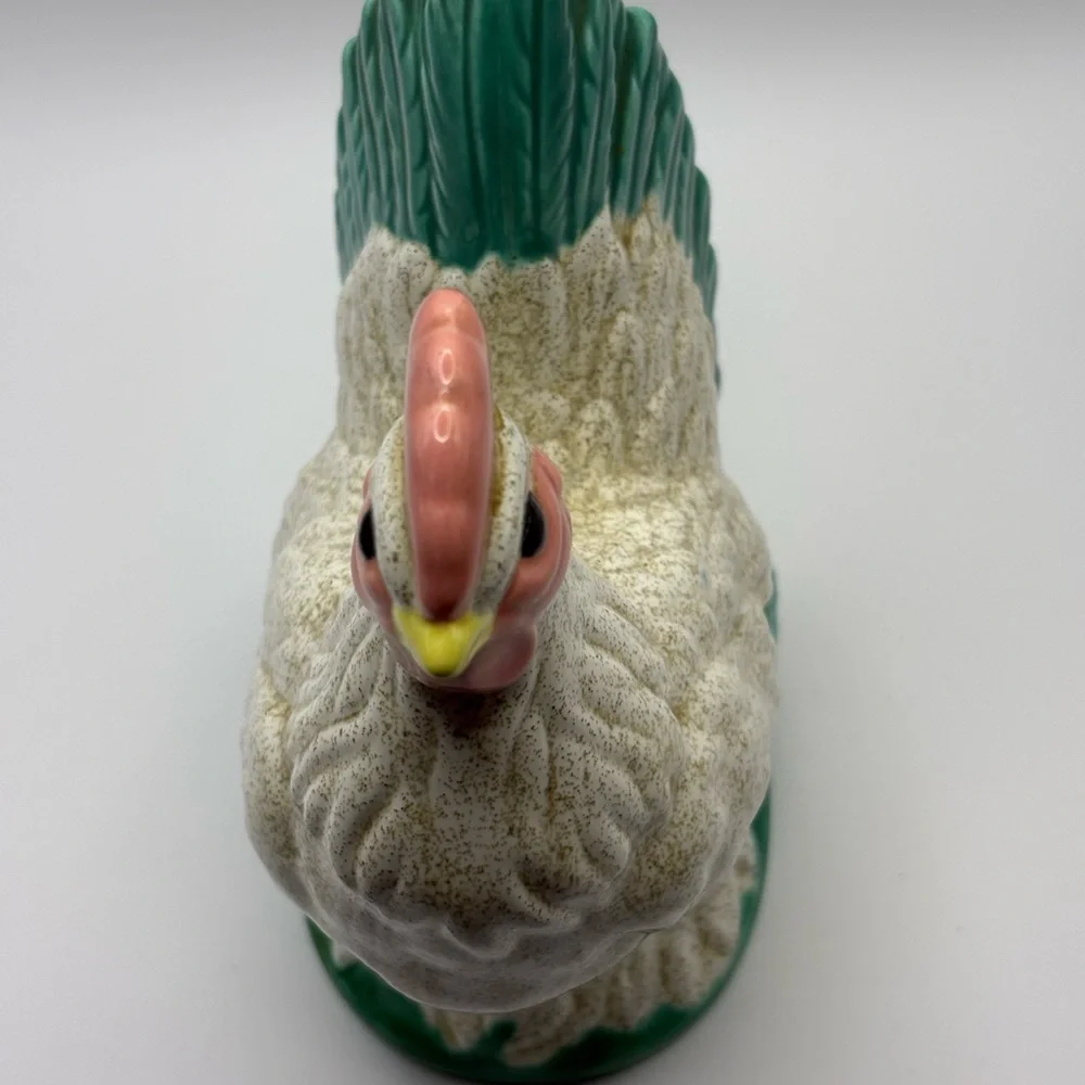 Vintage ceramic chicken figurine, approximately 7 inches tall